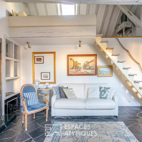 appartement parisien escalier mezzanine
