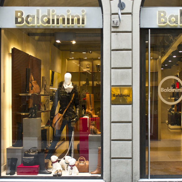 Baldinini boutique vetrina scarpe