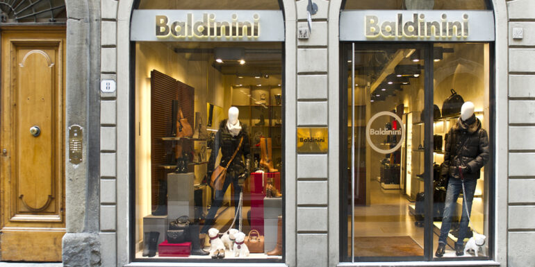 Baldinini boutique vetrina scarpe