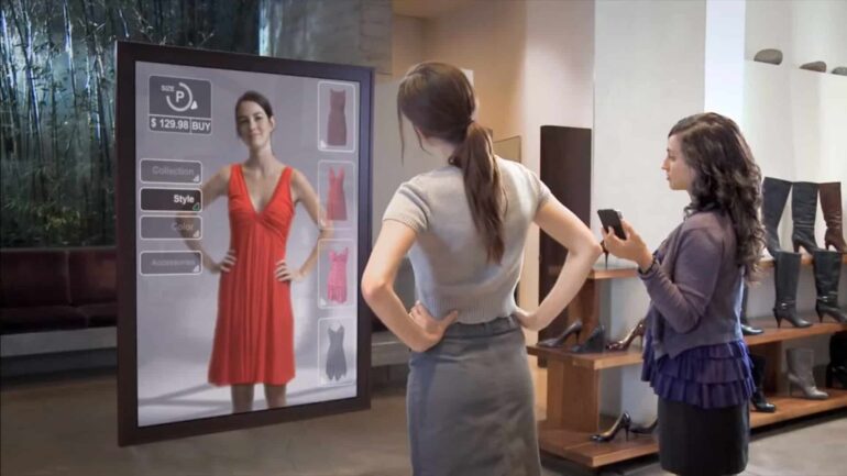 miroir intelligent shopping mode