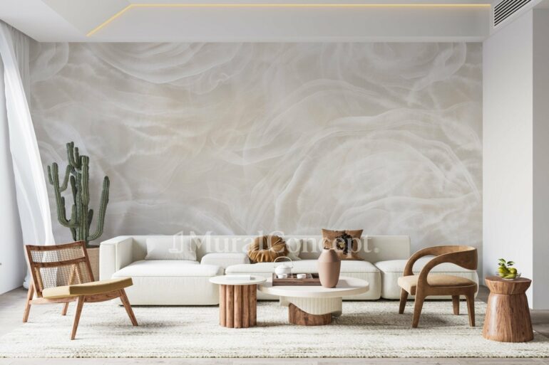papier peint marbré salon