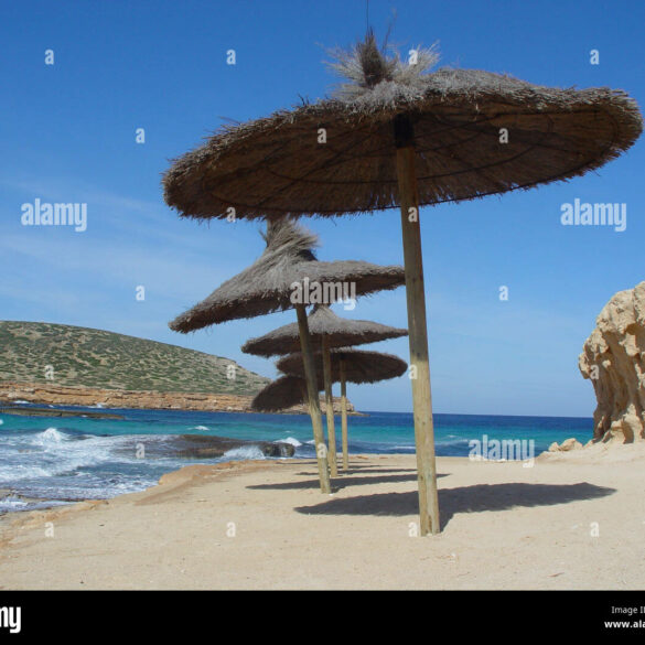 parasol Mediterranean beach sand