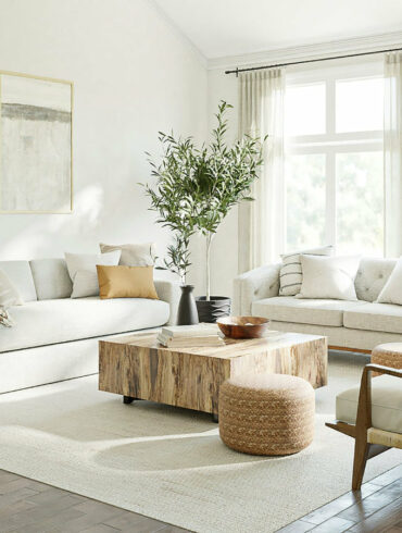 salon luxe minimaliste bois