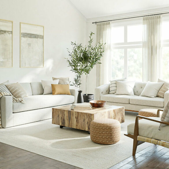 salon luxe minimaliste bois