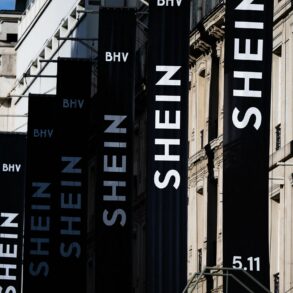 Shein logo Hong Kong skyscraper