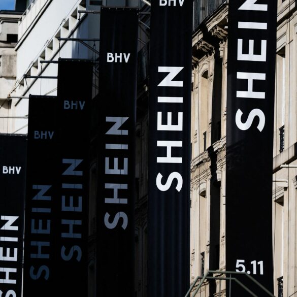 Shein logo Hong Kong skyscraper