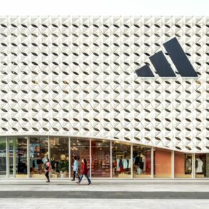 Adidas logo facade building