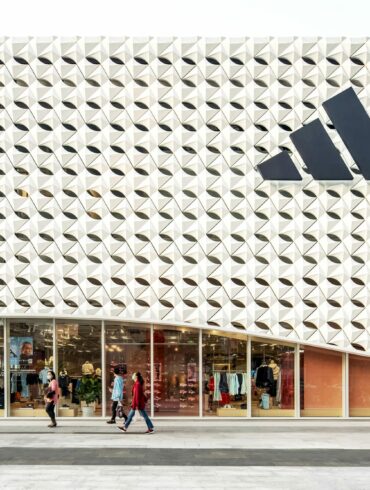 Adidas logo facade building