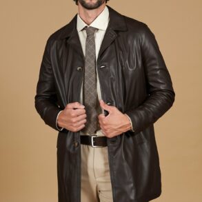 manteau cuir homme automne