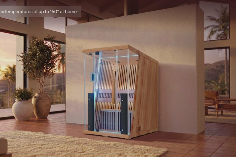 Plunge infrared sauna wood interior