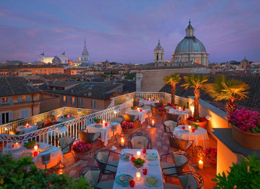terrasse rooftop Rome vue