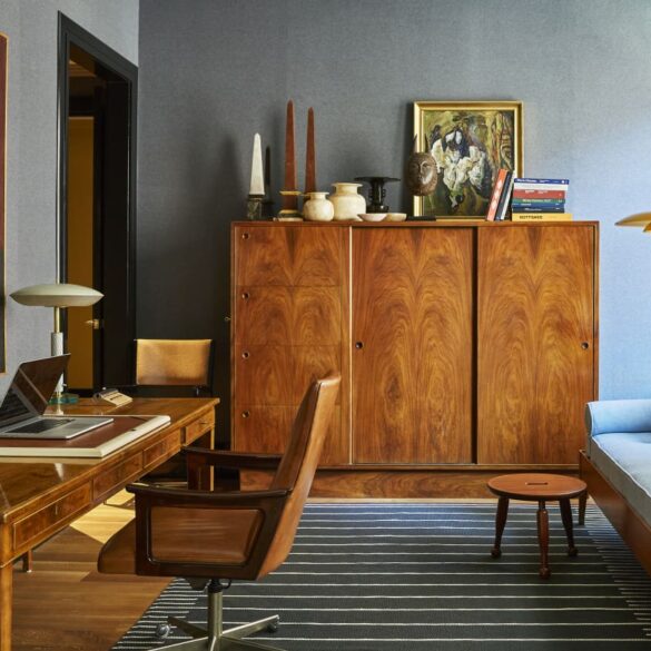 vintage wood furniture interior
