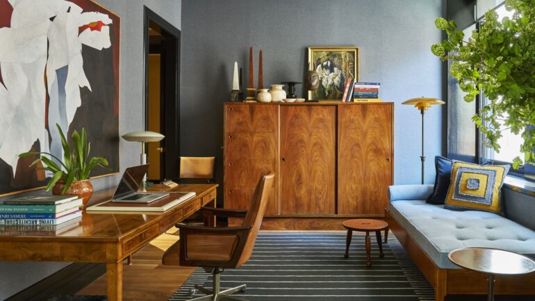vintage wood furniture interior