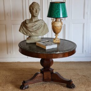antique mahogany marble top gueridon table