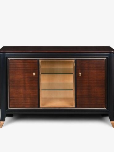 Art Deco macassar ebony brass sideboard