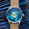 Louis Erard straw marquetry watch