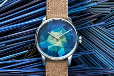 Louis Erard straw marquetry watch