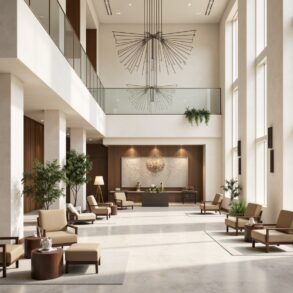 minimalist luxury hotel lobby