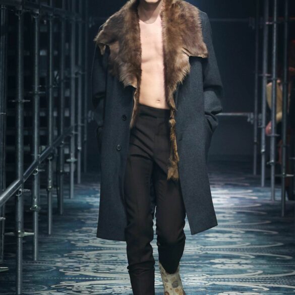 Prada distressed coat menswear runway