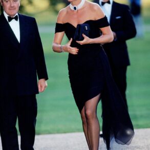 princess diana black silk dress