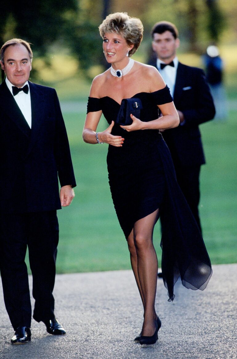 princess diana black silk dress