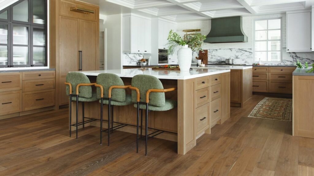 raw travertine kitchen island modern interior