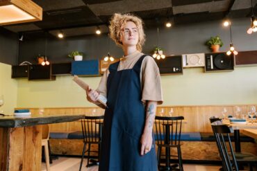 restaurant branding uniforms lighting