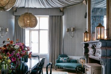 tented bedroom interior chandelier