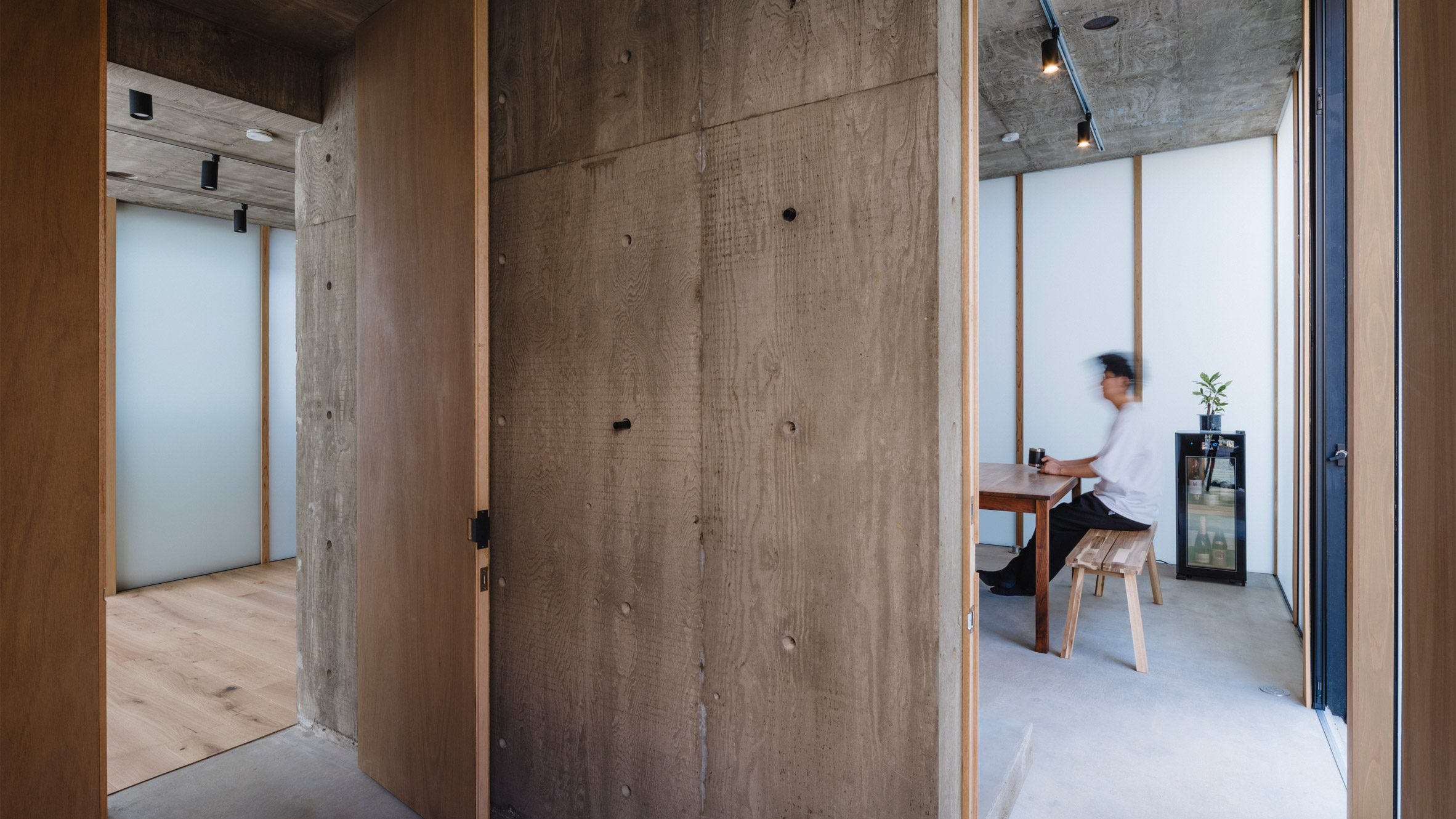 translucent concrete illuminated wall interior