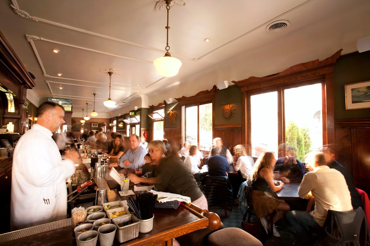 Balboa Cafe San Francisco mahogany bar counter