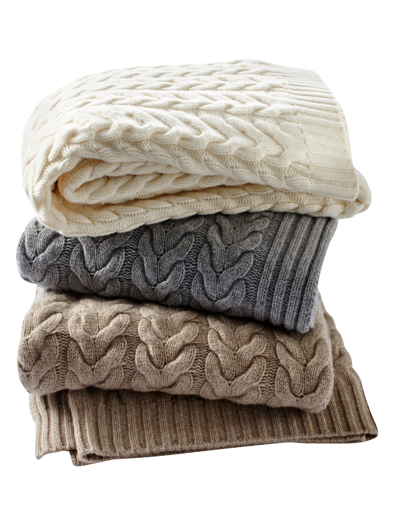 cashmere throw blanket on unbleached linen sofa