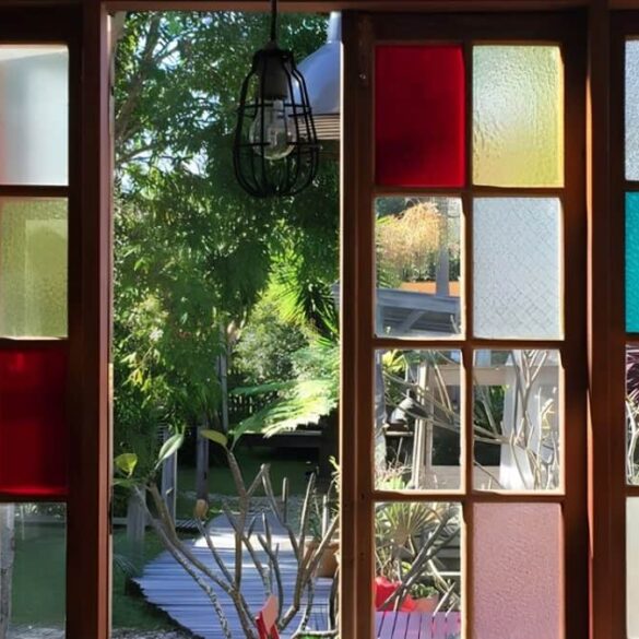 Cathedral Core geometric stained glass window interior Autumn 2026