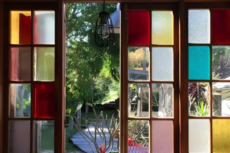 Cathedral Core geometric stained glass window interior Autumn 2026