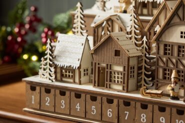 Crate & Barrel Aspen Village Advent Calendar wood LED 2026