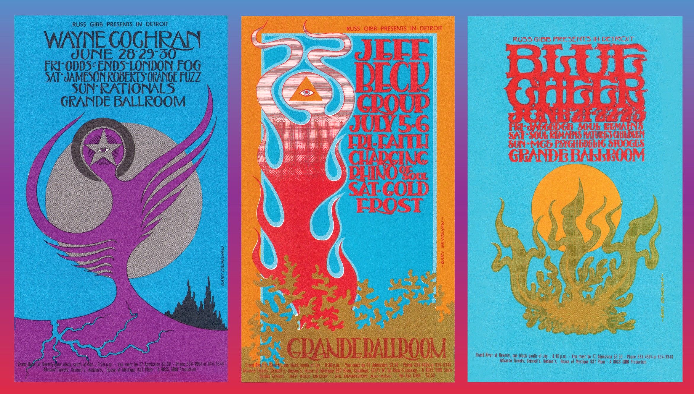 Gary Grimshaw Grande Ballroom psychedelic rock poster 2026