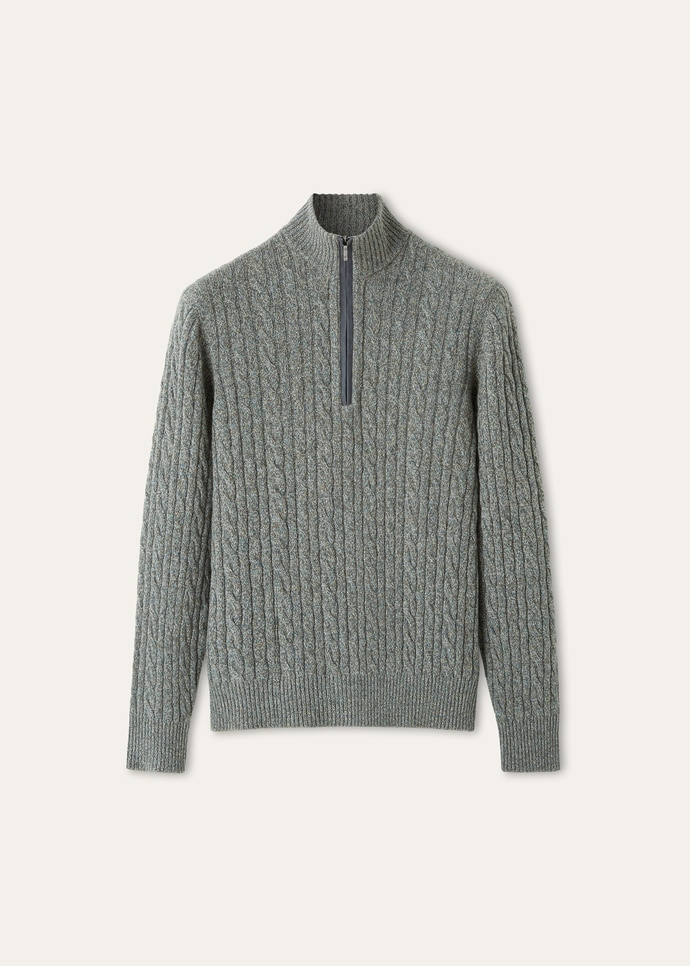 Loro Piana Holiday 2026 cream cable knit sweater