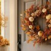 Luxury dried flower autumn wreath fireplace mantel 2026