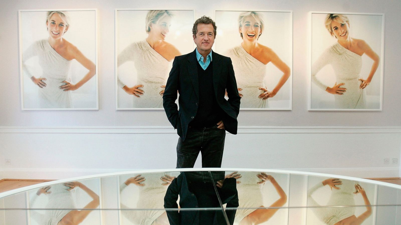 Mario Testino Princess Diana portrait on wooden desk