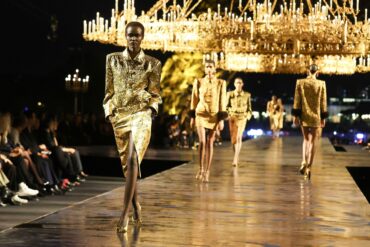 Saint Laurent Anthony Vaccarello Spring Summer 2027 gold runway Paris