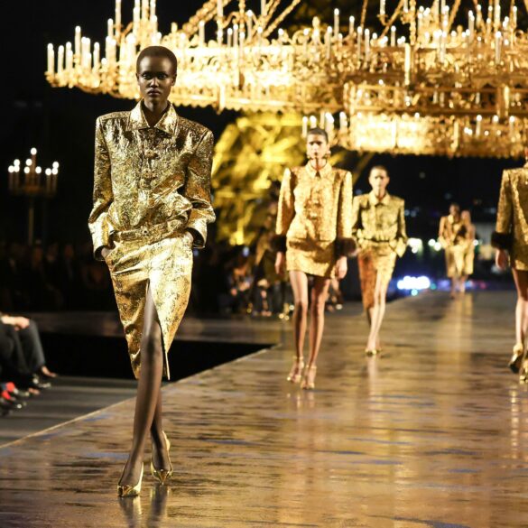 Saint Laurent Anthony Vaccarello Spring Summer 2027 gold runway Paris