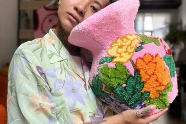 Shishi San tufted textile vases