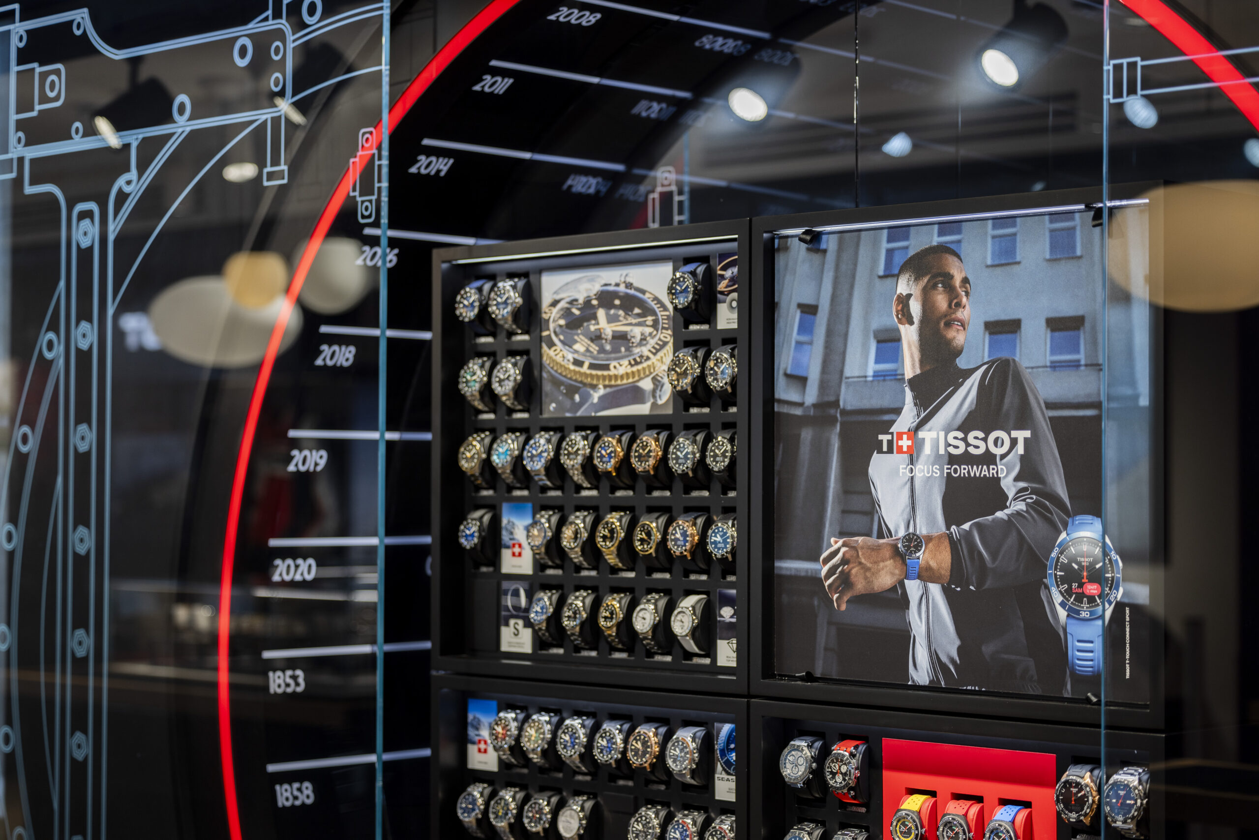Tissot boutique Covent Garden interior display 2026