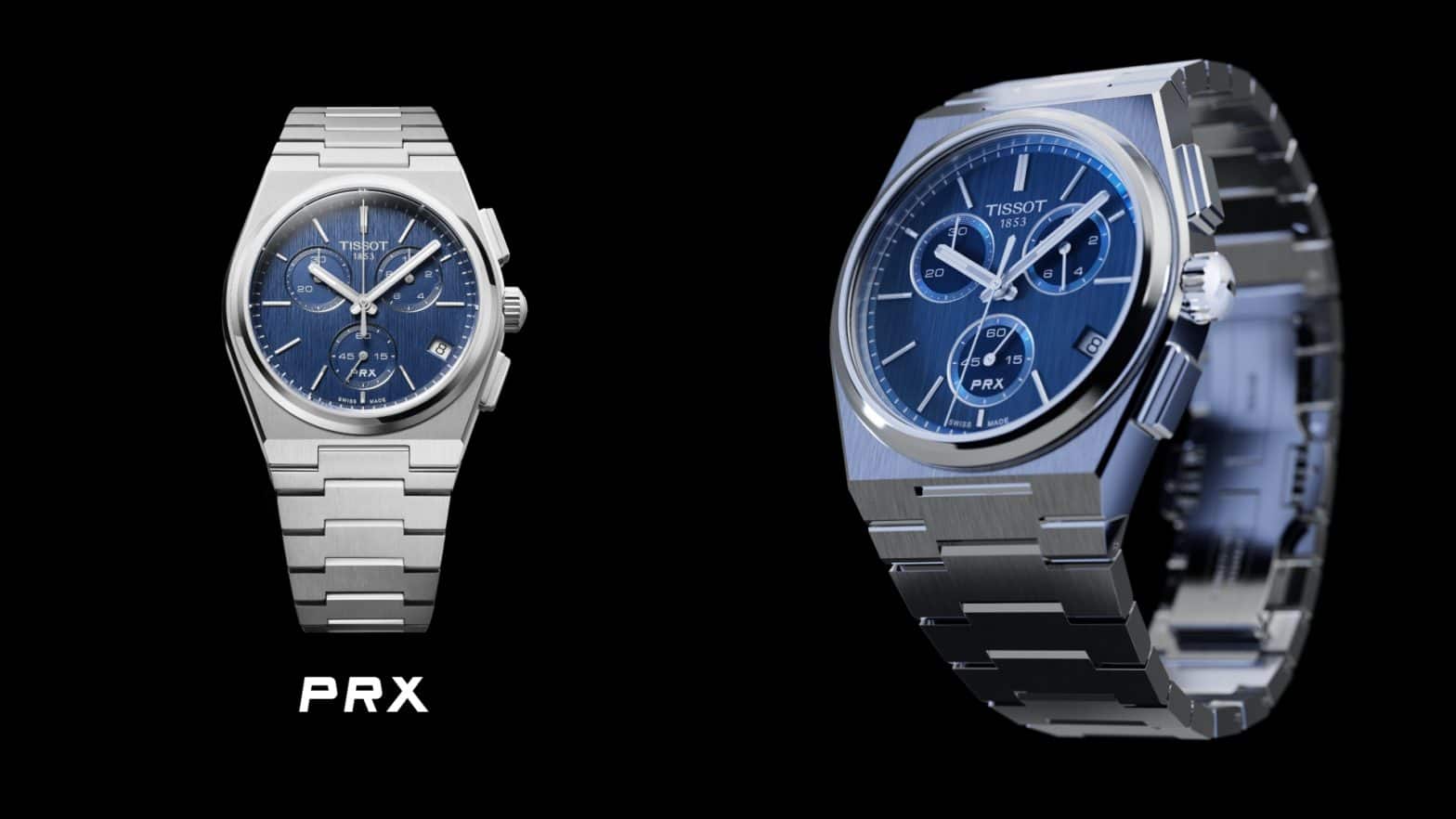Tissot PRX Quartz Chronograph steel wrist shot 2026